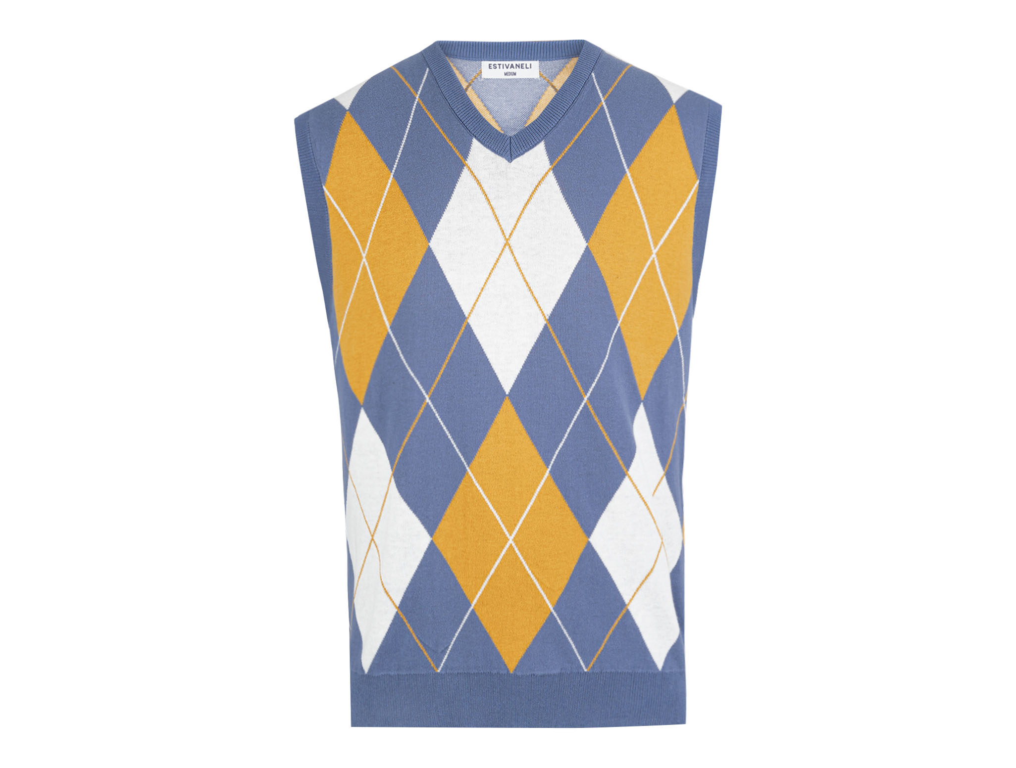 Camiseta Chalecos De Rombos Para Hombre Chalecos Tipo Suéter De