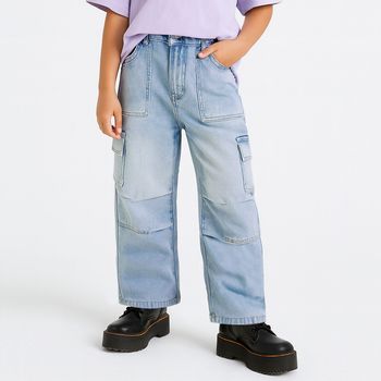 Jeans New Berry Tipo Cargo Para Niña JN-6986A